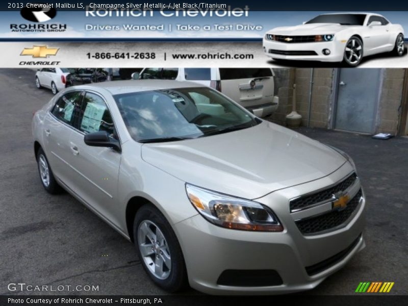 Champagne Silver Metallic / Jet Black/Titanium 2013 Chevrolet Malibu LS