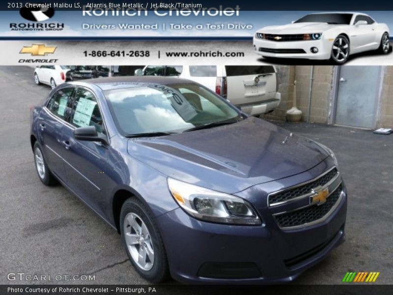 Atlantis Blue Metallic / Jet Black/Titanium 2013 Chevrolet Malibu LS