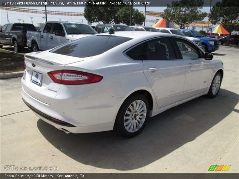 White Platinum Metallic Tri-coat / Charcoal Black 2013 Ford Fusion Energi Titanium