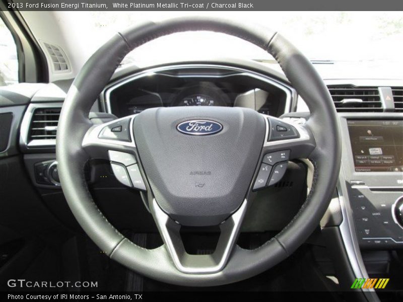 White Platinum Metallic Tri-coat / Charcoal Black 2013 Ford Fusion Energi Titanium