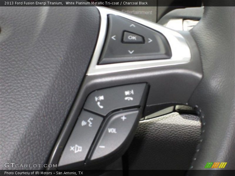 White Platinum Metallic Tri-coat / Charcoal Black 2013 Ford Fusion Energi Titanium