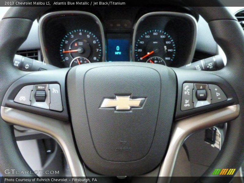 Atlantis Blue Metallic / Jet Black/Titanium 2013 Chevrolet Malibu LS