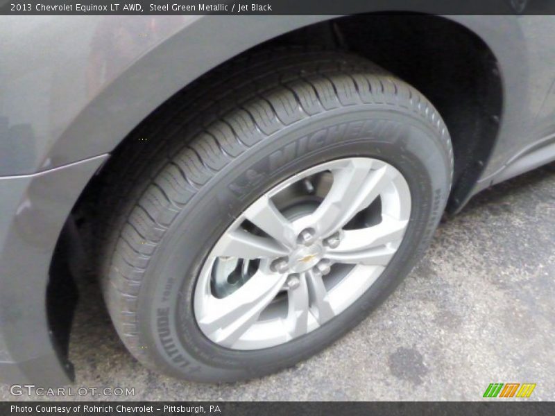 Steel Green Metallic / Jet Black 2013 Chevrolet Equinox LT AWD