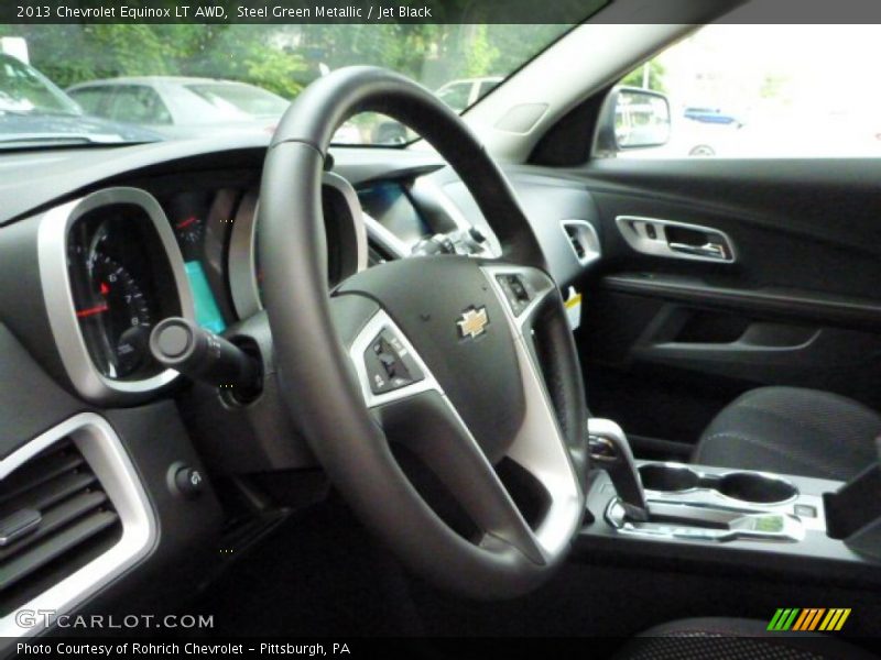 Steel Green Metallic / Jet Black 2013 Chevrolet Equinox LT AWD
