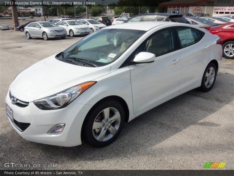 Shimmering White / Beige 2013 Hyundai Elantra GLS