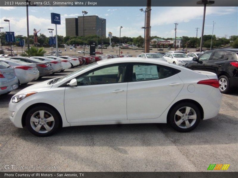 Shimmering White / Beige 2013 Hyundai Elantra GLS