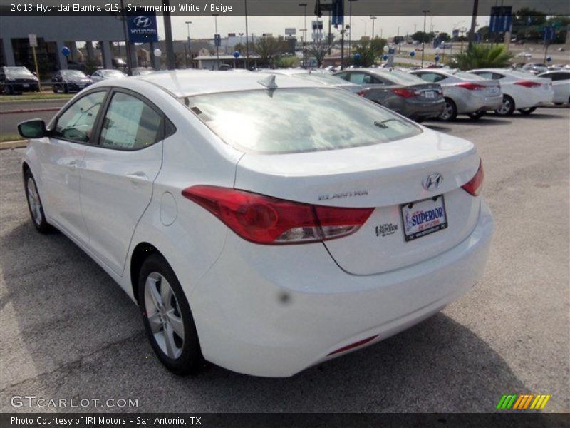 Shimmering White / Beige 2013 Hyundai Elantra GLS