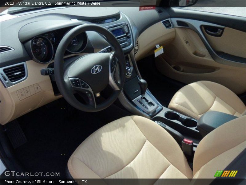 Shimmering White / Beige 2013 Hyundai Elantra GLS