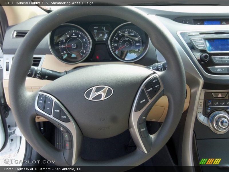 Shimmering White / Beige 2013 Hyundai Elantra GLS
