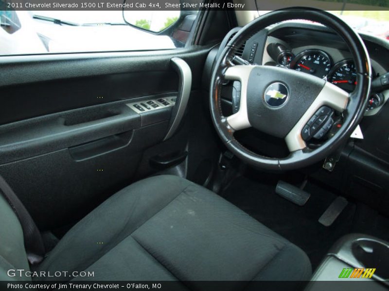 Sheer Silver Metallic / Ebony 2011 Chevrolet Silverado 1500 LT Extended Cab 4x4