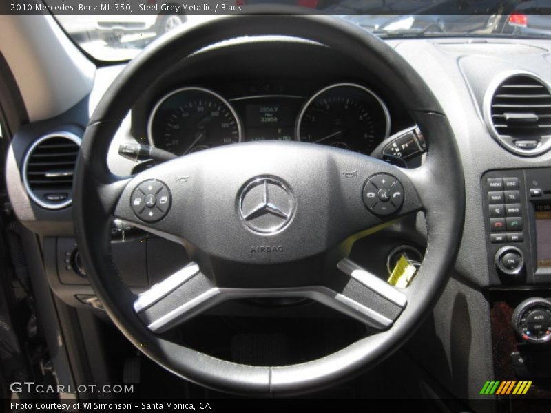 Steel Grey Metallic / Black 2010 Mercedes-Benz ML 350
