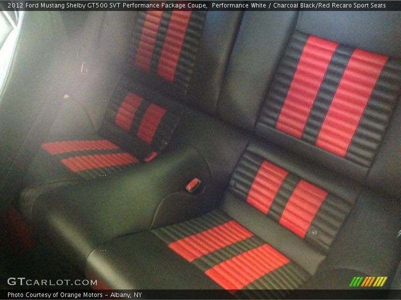 Performance White / Charcoal Black/Red Recaro Sport Seats 2012 Ford Mustang Shelby GT500 SVT Performance Package Coupe