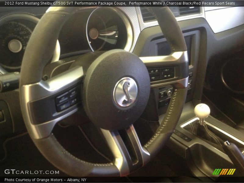 Performance White / Charcoal Black/Red Recaro Sport Seats 2012 Ford Mustang Shelby GT500 SVT Performance Package Coupe