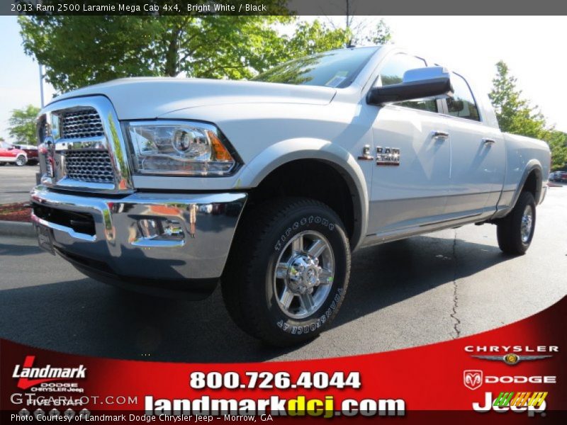 Bright White / Black 2013 Ram 2500 Laramie Mega Cab 4x4