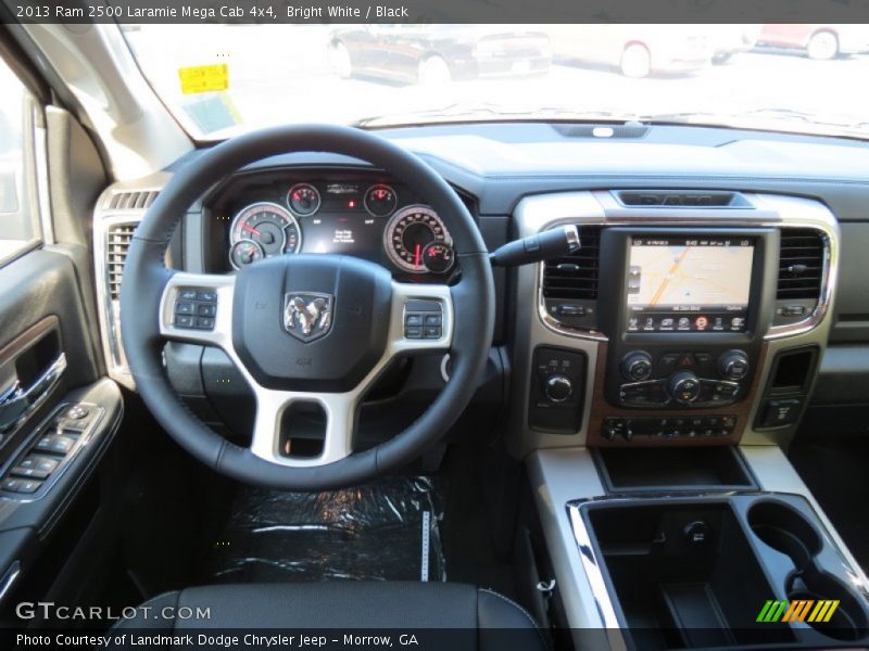 Bright White / Black 2013 Ram 2500 Laramie Mega Cab 4x4