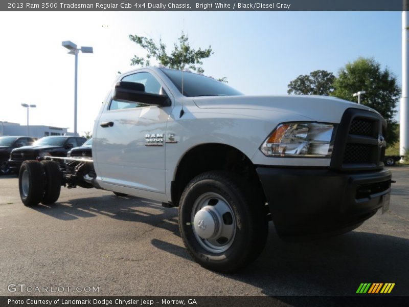 Bright White / Black/Diesel Gray 2013 Ram 3500 Tradesman Regular Cab 4x4 Dually Chassis