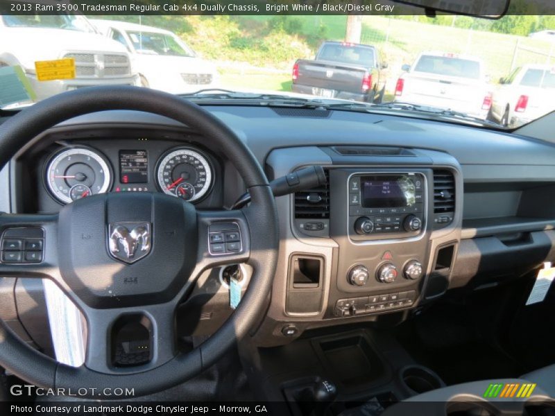Bright White / Black/Diesel Gray 2013 Ram 3500 Tradesman Regular Cab 4x4 Dually Chassis