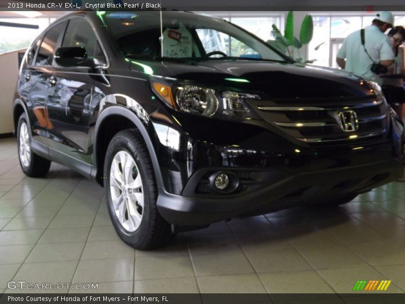 Crystal Black Pearl / Black 2013 Honda CR-V EX-L