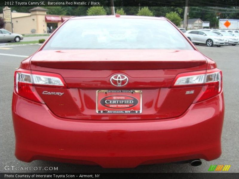 Barcelona Red Metallic / Black 2012 Toyota Camry SE