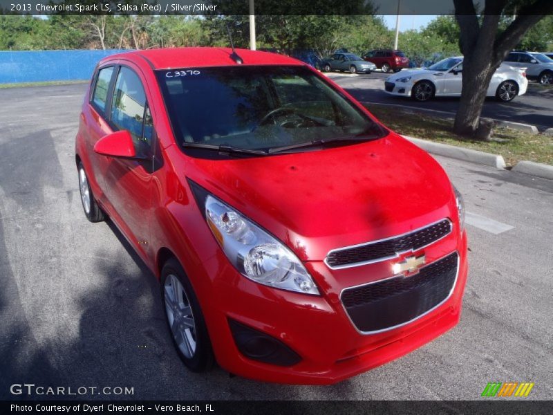 Salsa (Red) / Silver/Silver 2013 Chevrolet Spark LS