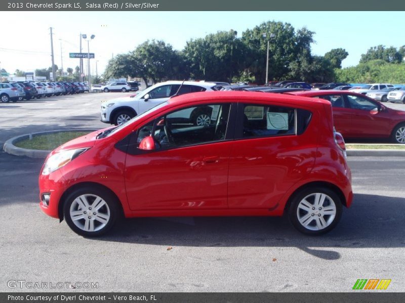 Salsa (Red) / Silver/Silver 2013 Chevrolet Spark LS