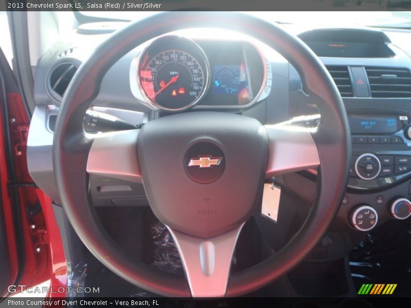Salsa (Red) / Silver/Silver 2013 Chevrolet Spark LS