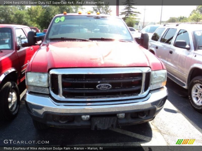 Red / Medium Flint 2004 Ford F250 Super Duty XLT SuperCab 4x4