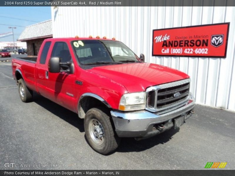 Red / Medium Flint 2004 Ford F250 Super Duty XLT SuperCab 4x4