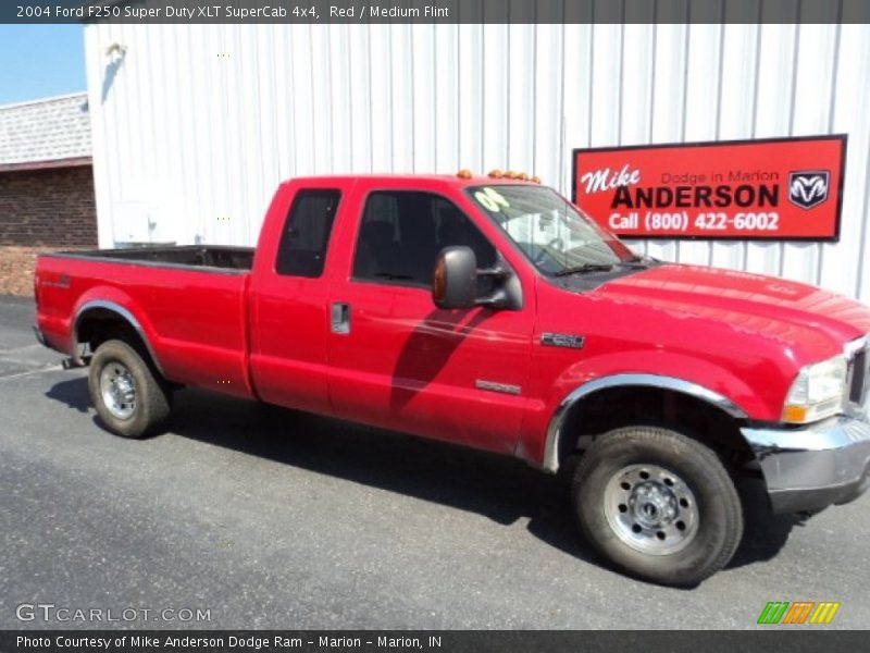 Red / Medium Flint 2004 Ford F250 Super Duty XLT SuperCab 4x4