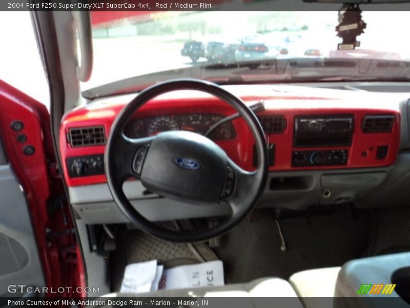 Red / Medium Flint 2004 Ford F250 Super Duty XLT SuperCab 4x4