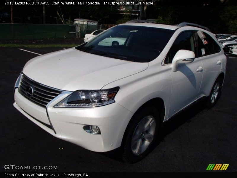 Starfire White Pearl / Saddle Tan/Espresso Birds Eye Maple 2013 Lexus RX 350 AWD