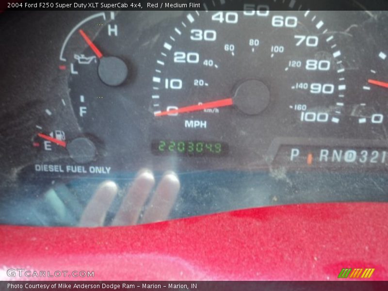 Red / Medium Flint 2004 Ford F250 Super Duty XLT SuperCab 4x4