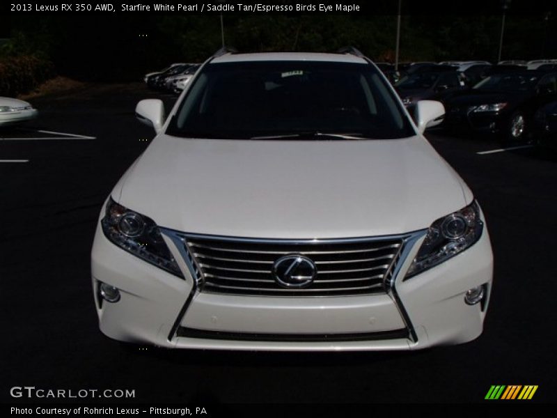 Starfire White Pearl / Saddle Tan/Espresso Birds Eye Maple 2013 Lexus RX 350 AWD