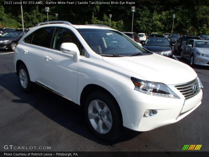Starfire White Pearl / Saddle Tan/Espresso Birds Eye Maple 2013 Lexus RX 350 AWD