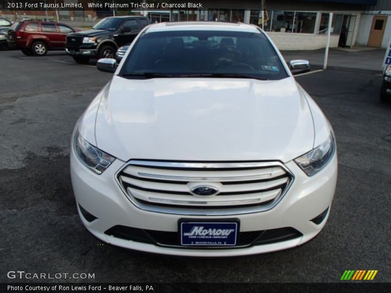 White Platinum Tri-Coat / Charcoal Black 2013 Ford Taurus Limited