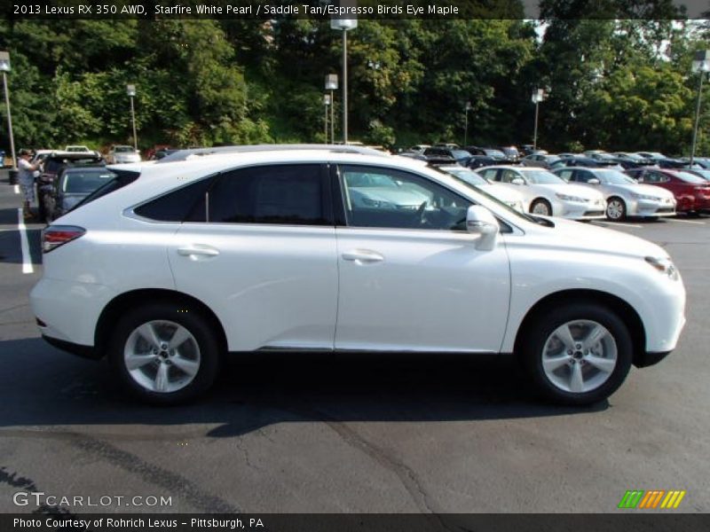 Starfire White Pearl / Saddle Tan/Espresso Birds Eye Maple 2013 Lexus RX 350 AWD