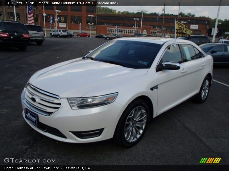 White Platinum Tri-Coat / Charcoal Black 2013 Ford Taurus Limited