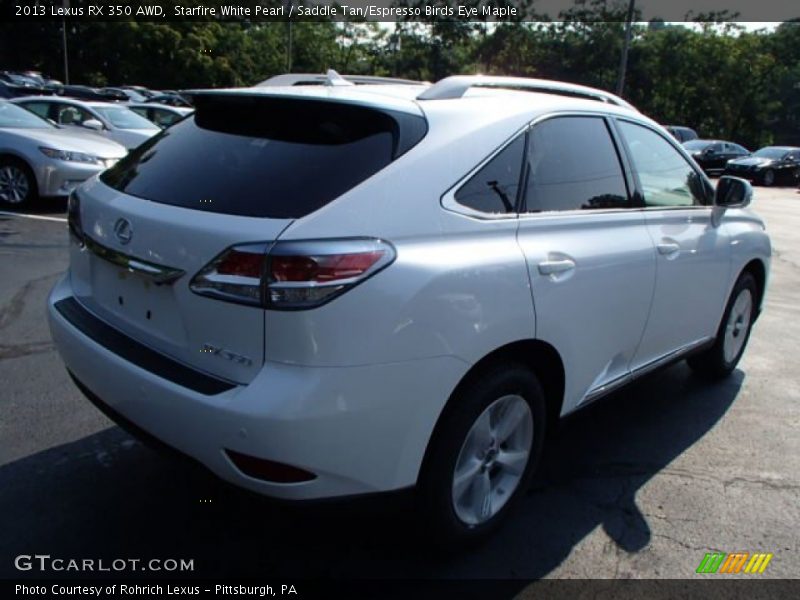 Starfire White Pearl / Saddle Tan/Espresso Birds Eye Maple 2013 Lexus RX 350 AWD