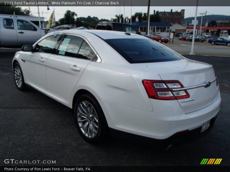 White Platinum Tri-Coat / Charcoal Black 2013 Ford Taurus Limited