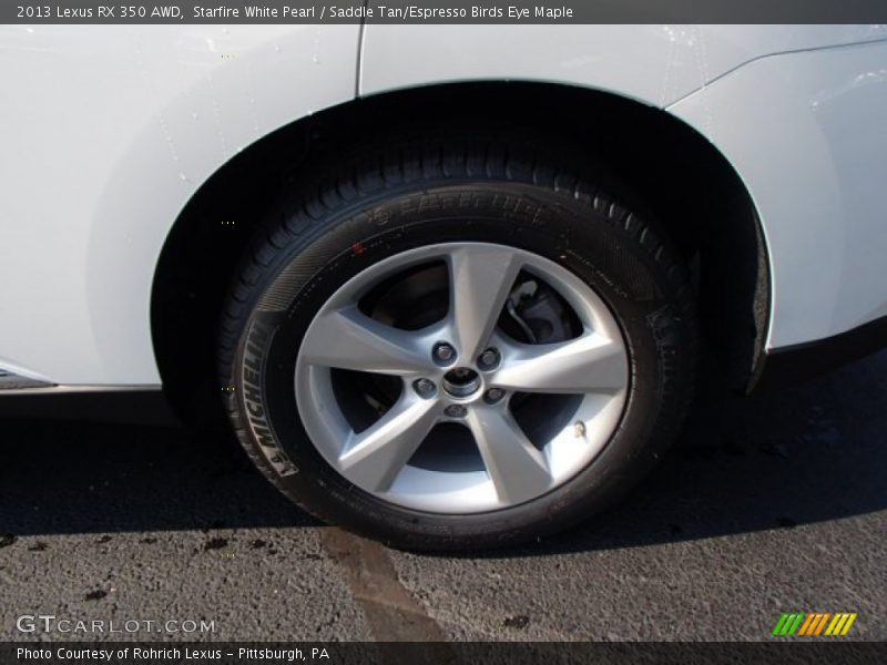 Starfire White Pearl / Saddle Tan/Espresso Birds Eye Maple 2013 Lexus RX 350 AWD