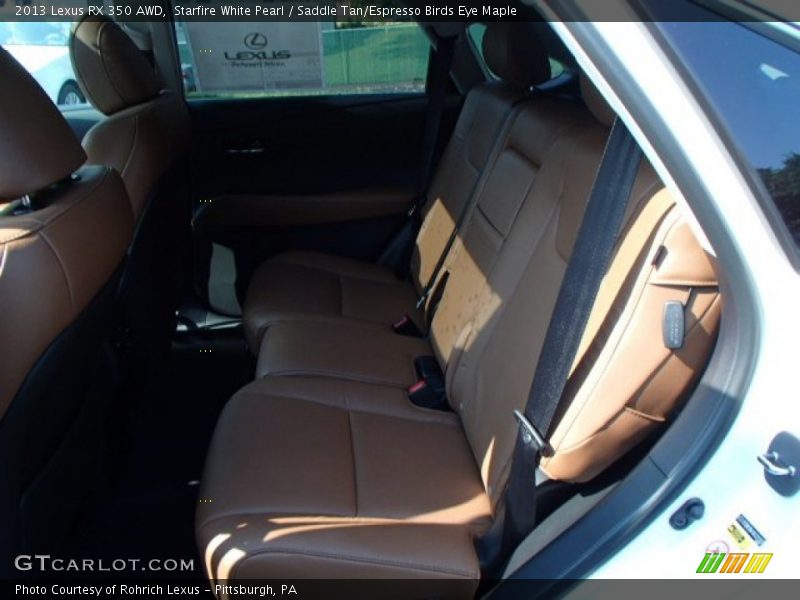 Starfire White Pearl / Saddle Tan/Espresso Birds Eye Maple 2013 Lexus RX 350 AWD