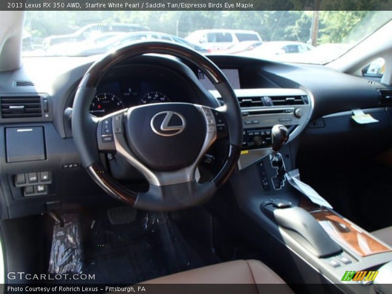 Starfire White Pearl / Saddle Tan/Espresso Birds Eye Maple 2013 Lexus RX 350 AWD