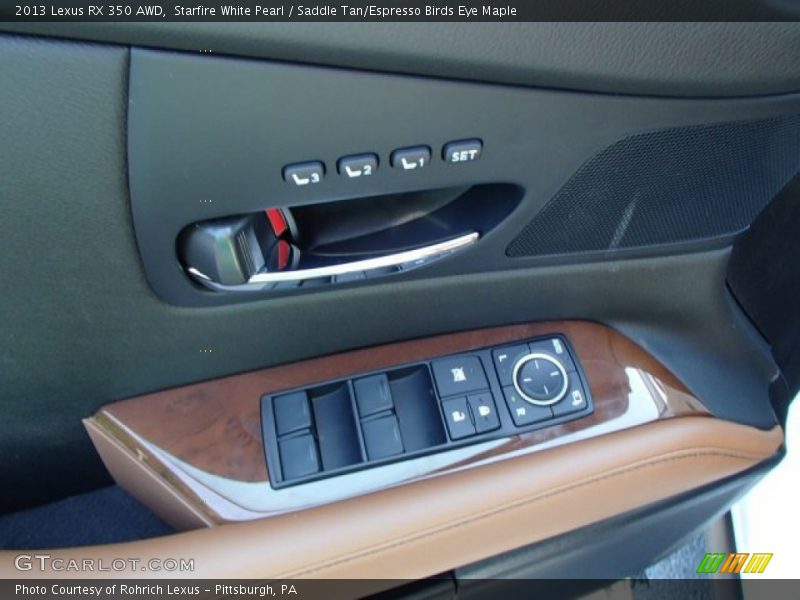 Starfire White Pearl / Saddle Tan/Espresso Birds Eye Maple 2013 Lexus RX 350 AWD