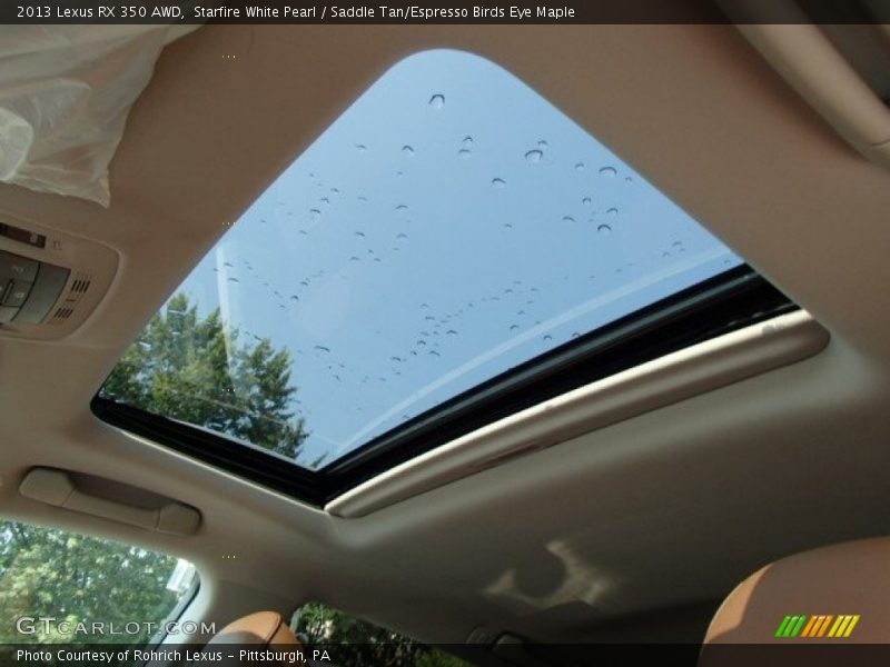 Starfire White Pearl / Saddle Tan/Espresso Birds Eye Maple 2013 Lexus RX 350 AWD