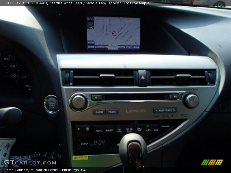 Starfire White Pearl / Saddle Tan/Espresso Birds Eye Maple 2013 Lexus RX 350 AWD