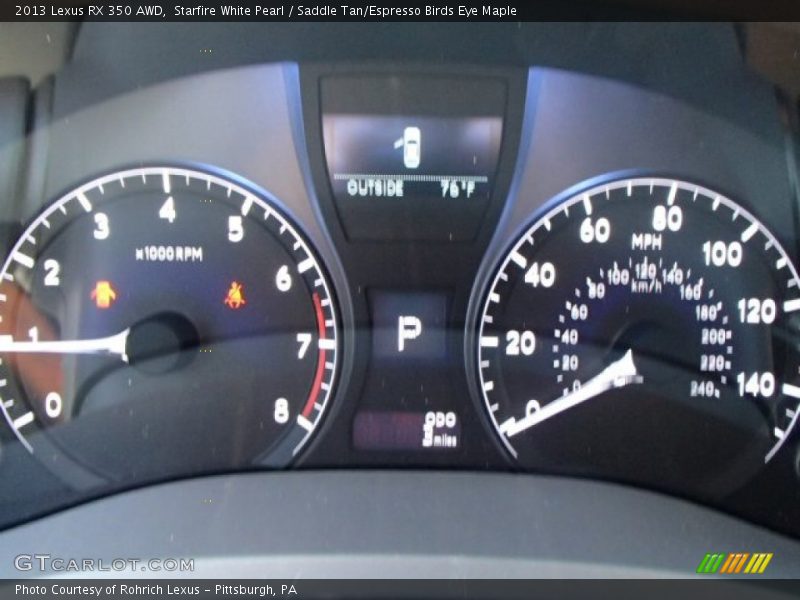 Starfire White Pearl / Saddle Tan/Espresso Birds Eye Maple 2013 Lexus RX 350 AWD