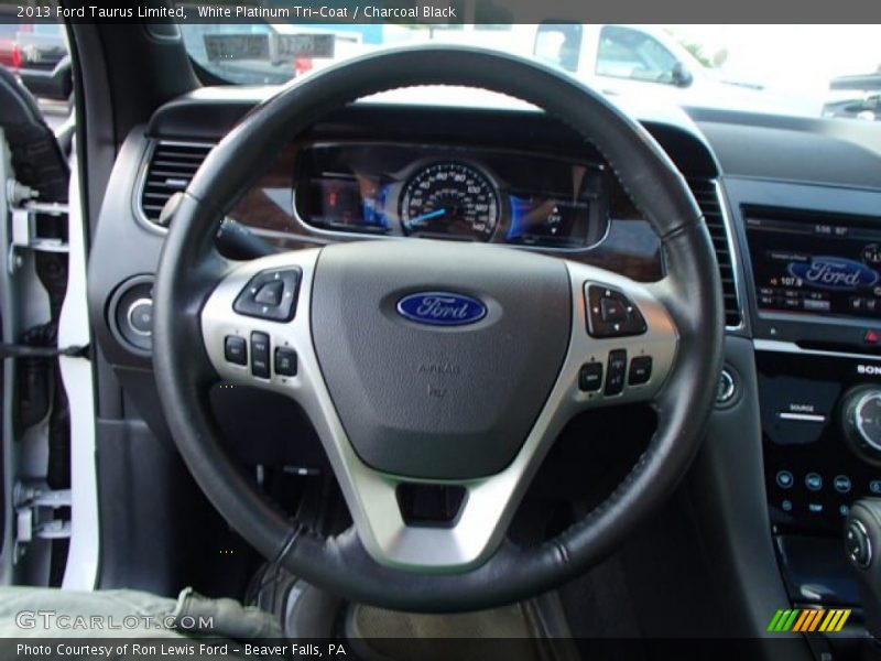 White Platinum Tri-Coat / Charcoal Black 2013 Ford Taurus Limited