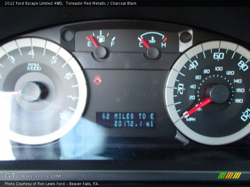 Toreador Red Metallic / Charcoal Black 2012 Ford Escape Limited 4WD
