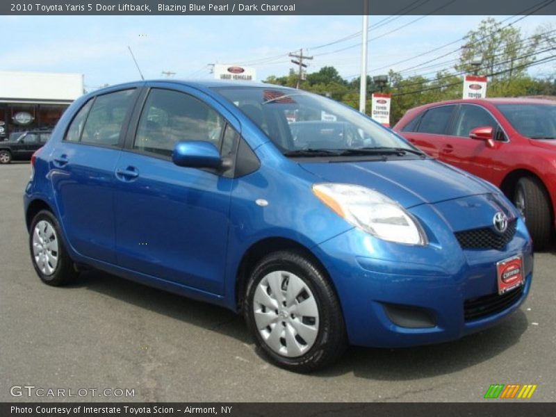 Blazing Blue Pearl / Dark Charcoal 2010 Toyota Yaris 5 Door Liftback