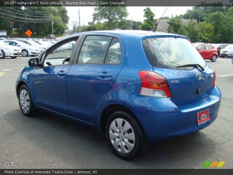 Blazing Blue Pearl / Dark Charcoal 2010 Toyota Yaris 5 Door Liftback